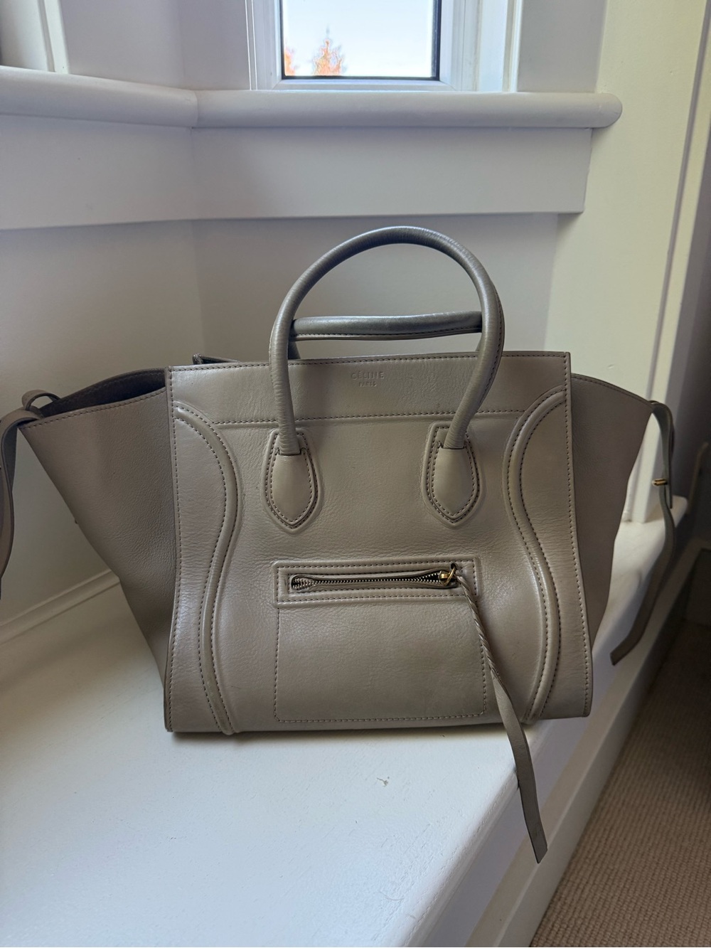 Céline Phantom Luggage Tote – Taupe / Greige Leather